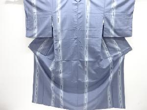 アンティーク　変わり縞織り出し手織り紬着物